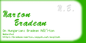marton bradean business card